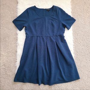 Lane Bryant blue pleated dress
